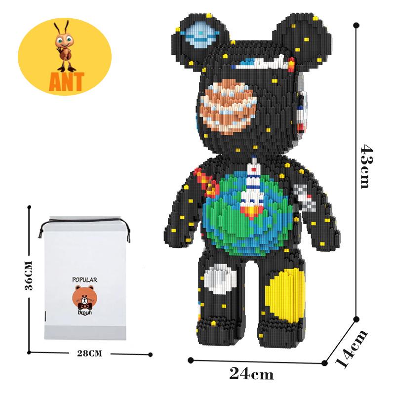 43Cm Kawaii Bear Building Blocks Toy,Assembly Toy,For Boys And Girls Gift,Creative Building Block,Ornaments, Home Decor