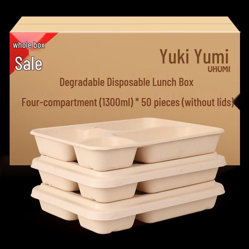 Eco-Friendly 4-Compartment Disposable Lunch Boxes