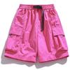Skateboard Shorts Summer Casual Loose Shorts with Belt Men Large Pocket Cargo Shorts Breathable Straight  Shorts