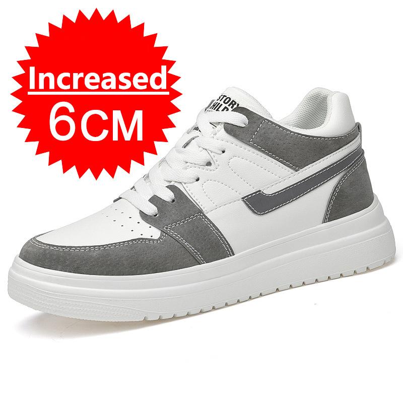 New Men's Inner Heightening Shoes Leather Sports Casual Shoes Invisible Height Increasing Shoes Men Sport Elevator 6CM 8CM 10CM