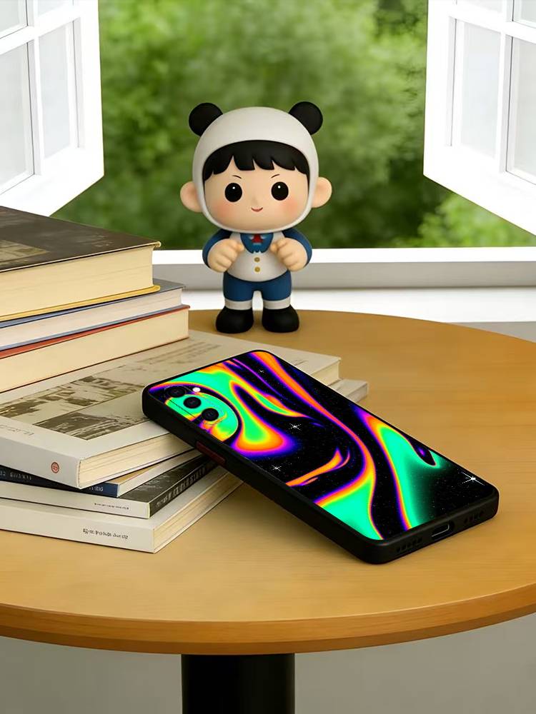 Psychedelic trippy Holographic Phone Case For Samsung Galaxy A73,A72,A71,A70,A53,A52,A51,Others Soft Black Cover