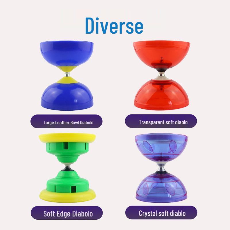 Adult Beginner Double-Head Diabolo with Three-Axis Edge Protection for Fitness Exercise and Anti-Fall Design