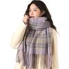Sea salt blue scarf women's new warm imitation cashmere scarf thickened and lengthened scarf winter atmosphere shawl