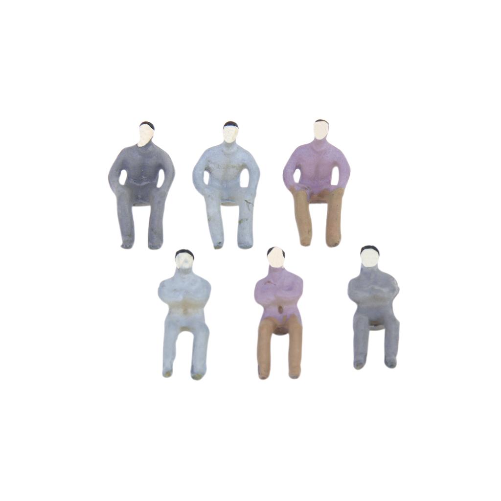 100x Painted Model Train Seated People Passengers Figures 1:100 TT Scale