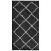 VidaXL Tapis Shaggy à Poils Longs, Moquette de Sol, Tapis de Zone, Carpette de Salon Salle de Séjour Chambre, Moderne, Noir 375404