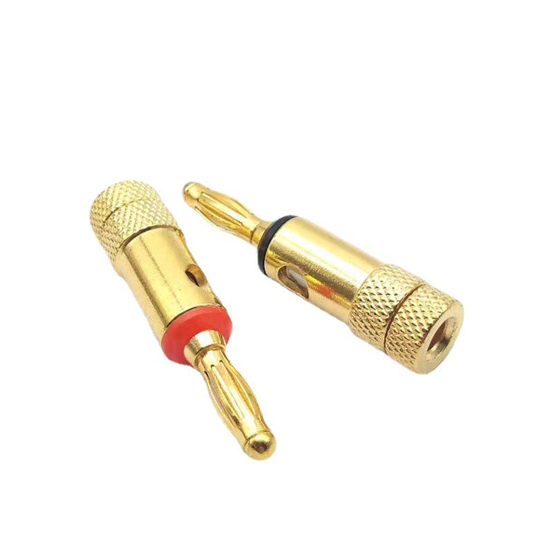 Gold-Plated Solderless Banana Plug Speaker Cable Connector