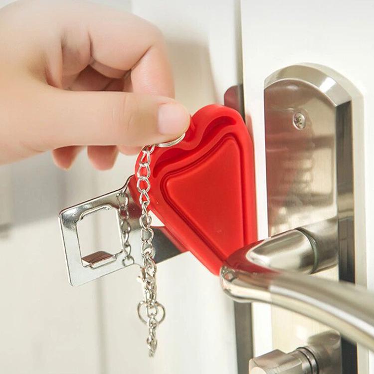 Portable Double-Hole Door Latch Lock - Anti-Theft Security Door Blocker for Hotel Rooms