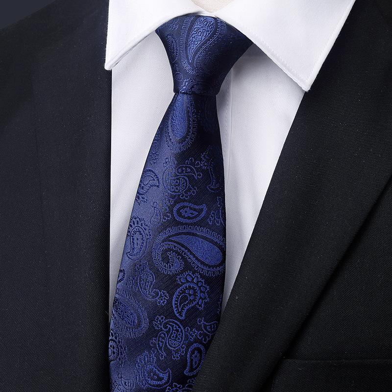 Men'S Blue Business Dress Tie Wedding Groom Work Korean Version Zipper-Style No-Beater Tie Gift Box