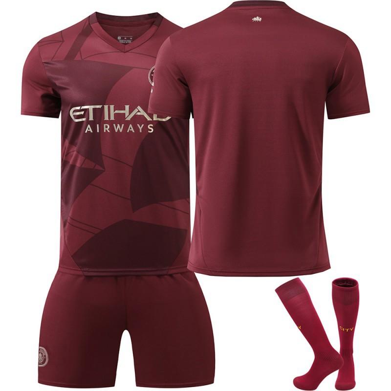 2425 Manchester City Jersey No. 9 Harland 17 De Braunet 10 Gralish Second Away Football Set