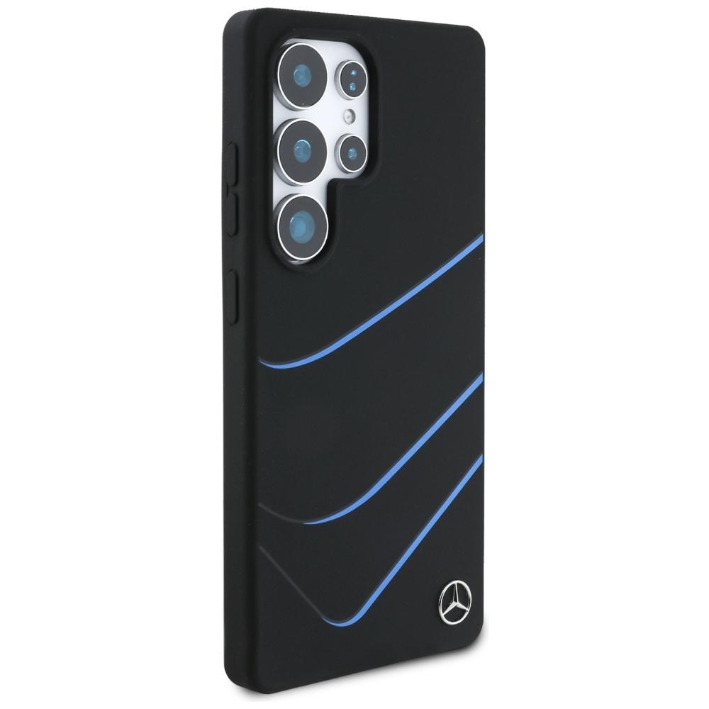 Mercedes Case Silicone Contrasted Curves Magsafe For Samsung Galaxy S25 Ultra Black