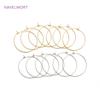 14K Gold/Rhodium Plated Big Circle Ear Wire Hoops Earrings For Women,High Quality Brass Metal Round Earring Fittings Wholesale