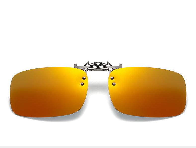 Lunettes de soleil métalliques relevées ultra-légères, Lunettes de soleil à clip polarisées carrées spécifiques pour conducteur et pêche