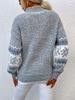 Women's Autumn/Winter Snowflake Pullover Sweater with Semi-High Neck