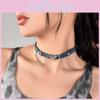 Schmetterling Quaste Denim Choker Halskette Mit Herz Anhänger Für Frauen Herbst
