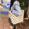 Newest Polka Dot Canvas Shoulder Bag College Student Class Bag Simple Japanese And Korean Style Portable Shopping Bag