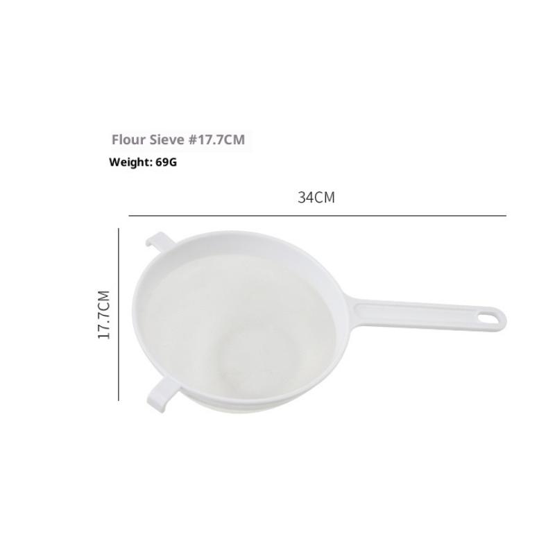 1Pcs Plastic Fine Mesh Spoon Strainer with Handle Kitchen Nut Milk Filter Flour Sieve Soy Milk Coffee Coffee Making Tools