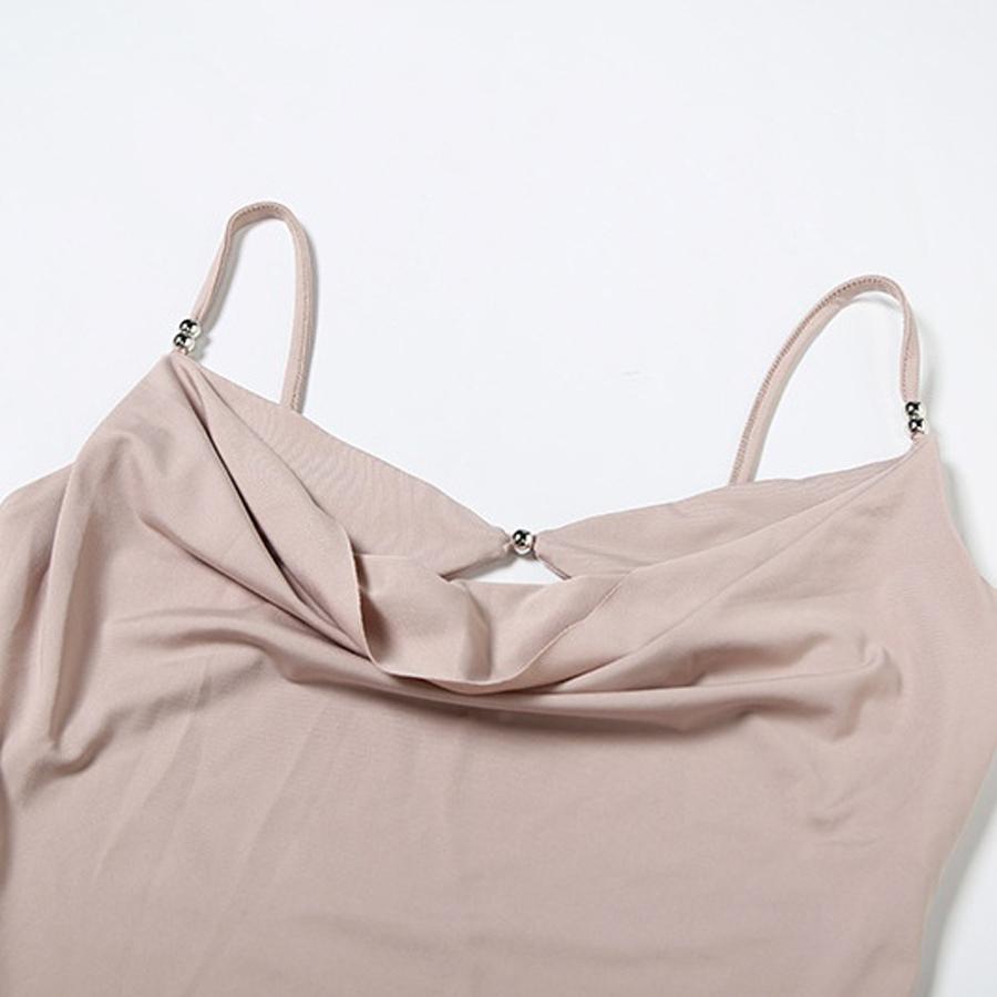 Ins Style Draped Collar Cami Top Women Sexy Pure Desire Spaghetti Strap Vest Summer Daily Wear