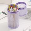 Portable Large Capacity Mesh Pencil Case Multifunctional Love Transparent Cosmetic Pouch
