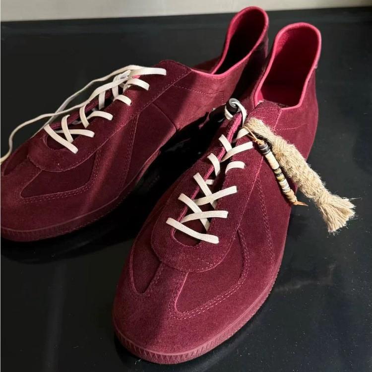 Cowhide version~ retro round head flat bottom German training shoes women's Korean version lace-up platform casual board shoes sports Forrest Gump