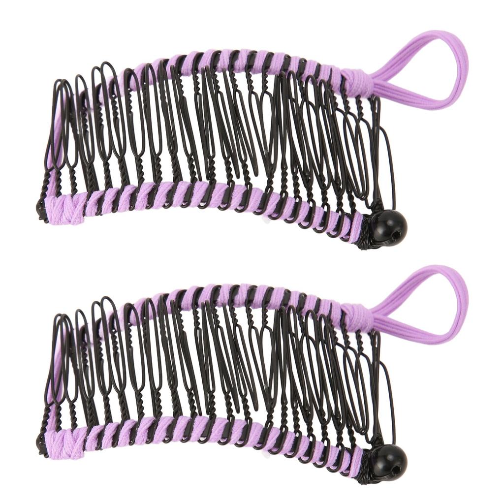 2pcs Banana Hair Clips Fashionable Stretchy Vintage Clincher Comb Tool for Women Thick Wavy Curly Hair