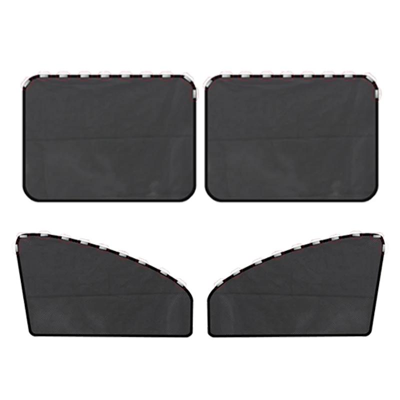 Magnetic Car Sunshade Universal Foldable Unobstructed View Nylon Mesh Curtain with Strong Magnets UV Protection Window Sunshades
