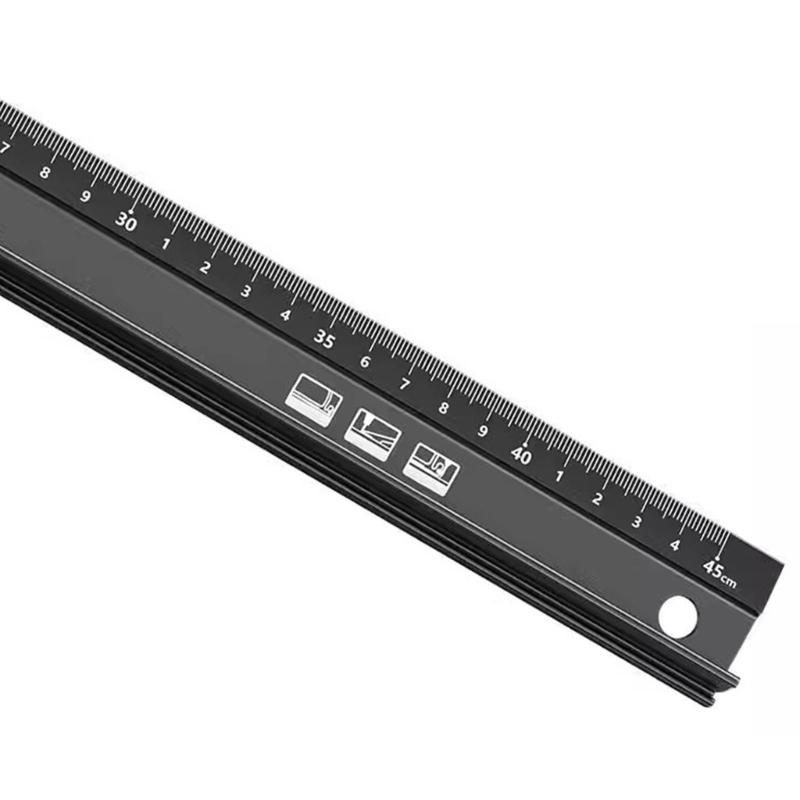 Aluminum Measuring Straightedge Precisions Crafted Aluminum Straight Rule Multifunctionl Aluminum Measuring Tool Clear Scale
