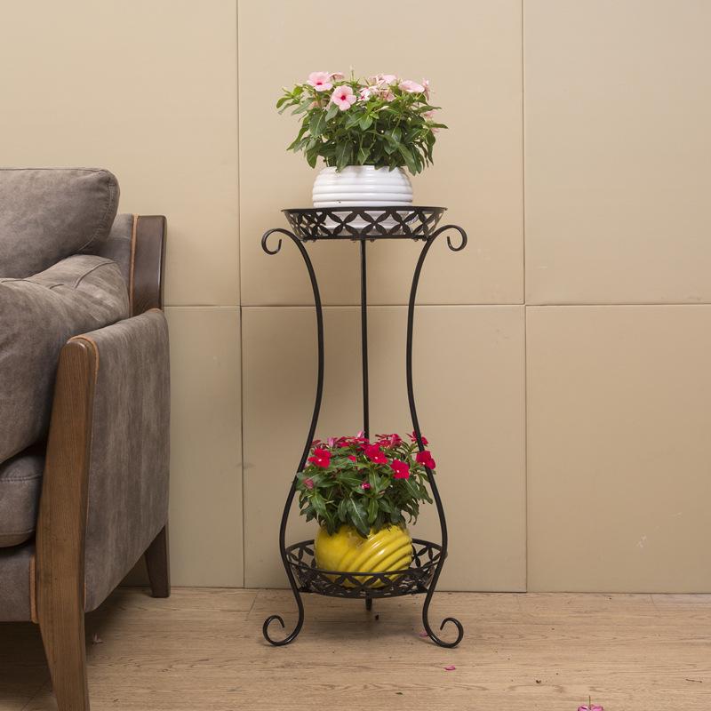 European-Style Multi-Layer Iron Flower Stand for Indoor and Balcony Use