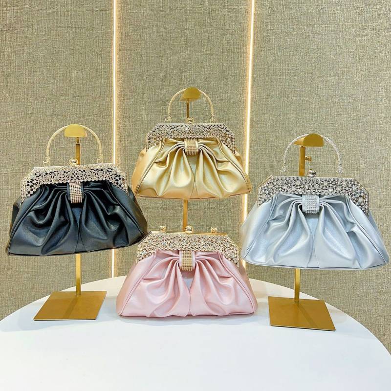 Womens Clutch Evening Bag With Rhinestone Embellishments For Party And Cocktail Events