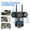 YOOSEE Ai APP Camera Outdoor Waterproof HD 6MP WIFI IP CCTV Night Vision Two-Way Intercom Smart Camera PIR Mobile Tracking Three Lens Camera