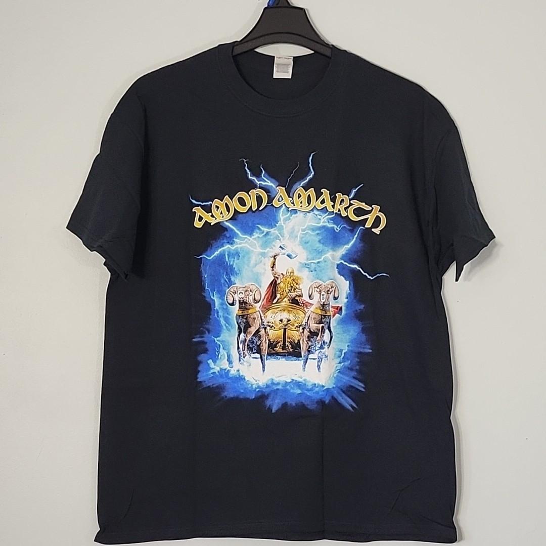 AMON AMARTH Thor Crack The Sky XL Official T-Shirt Black Mens Band Logo Unisex T-Shirt XL