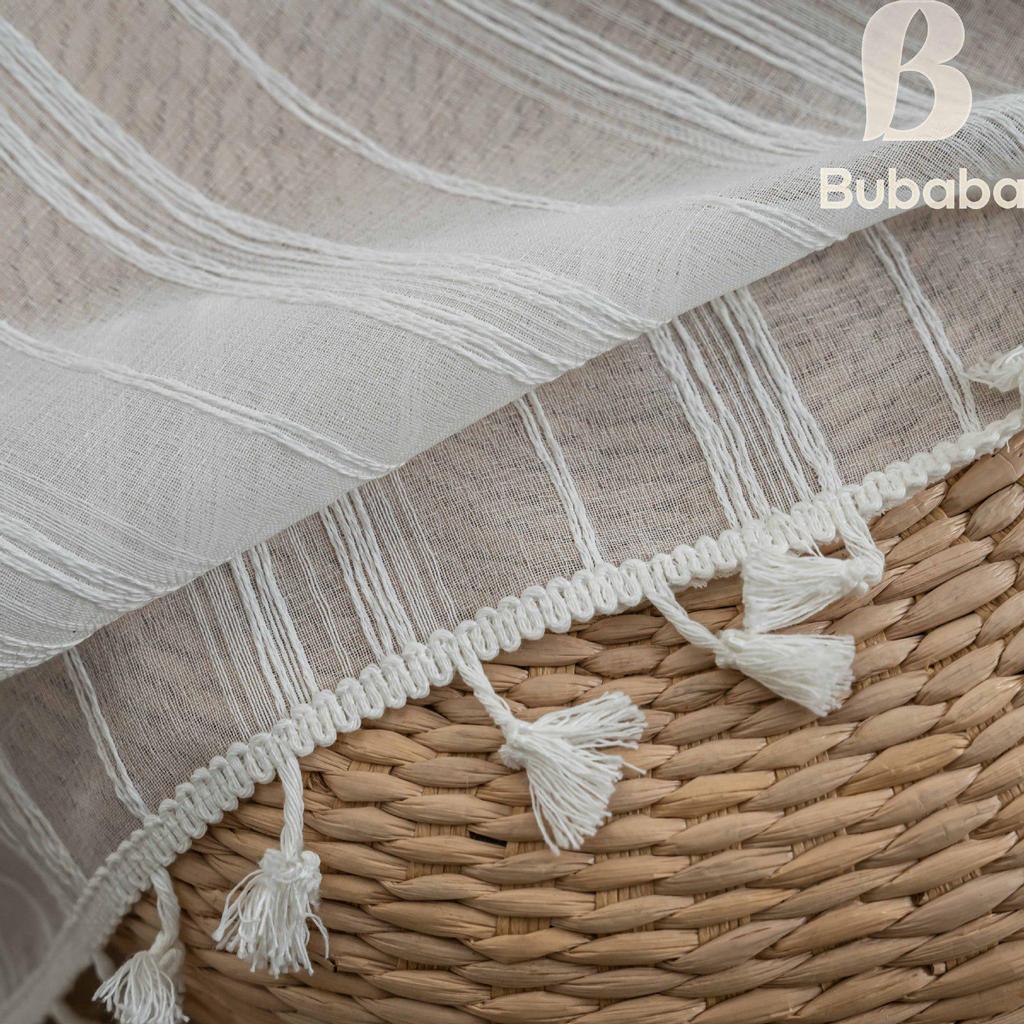 Flying Cat American Bamboo Joint Yarn Light-Transmitting Curtains for Bedroom, Kitchen, Living Room, Balcony, and Partition