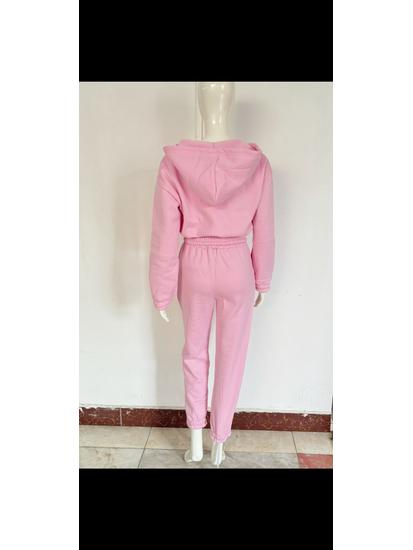 2025 Spring Women's Solid Color Hoodie & Casual Sport Pants 3-Piece Set
