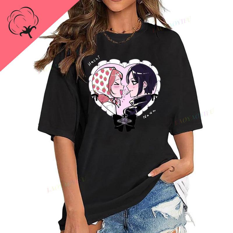 Ropa De Mujer Anime Shirt NANA Anime Print Unisexga Hachi Osaki Ai Yazawa 2000s Clothes Y2k Kawayi Cute Popular Unisex Tops