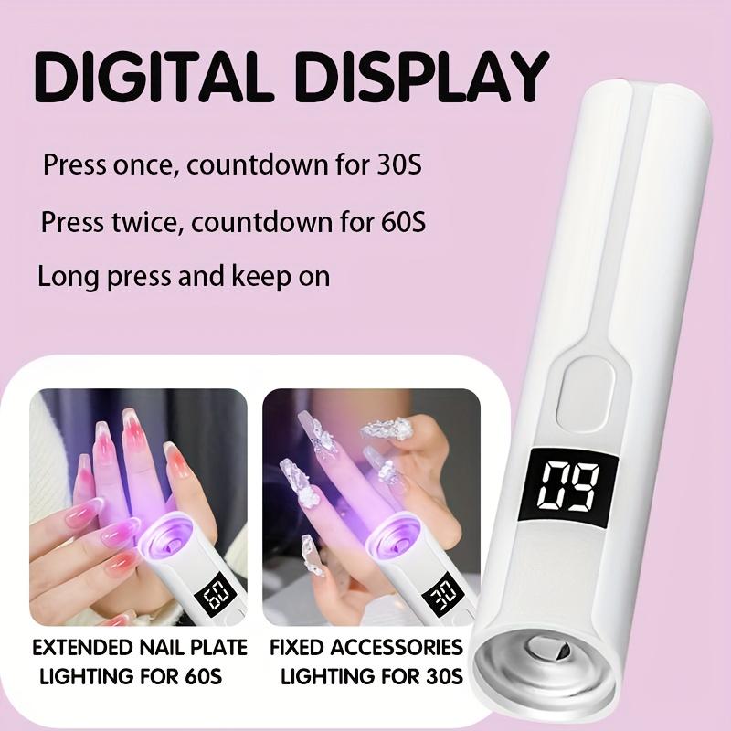 Professional Nail UV LED Flashlight with Display Rechargeable Portable Desk Nail Dryer Stand UV Lamp for Nails Art Removable