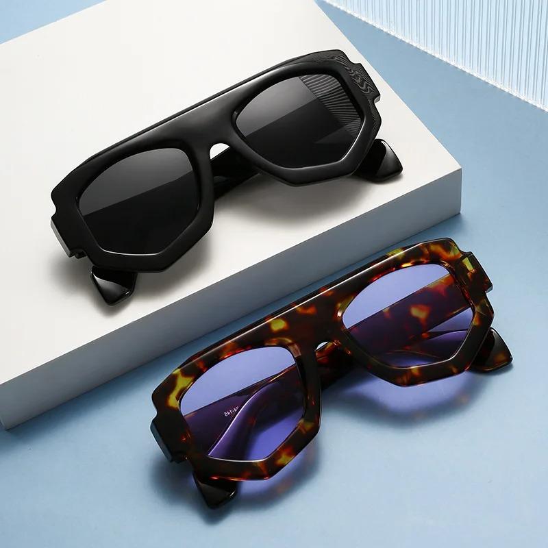 High Quality Vintage Designer Polygon Sun Glasses Women Luxury Fashion Sun Glasses Men Trendy Oval Punk Sun Glasses UV400