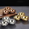 Stainless Steel 3-Compartment Snack Bowl Large Capacity Round Sauce Dish Dessert Plate  Office