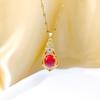 Emerald Gemstone Titanium Steel Necklace for Women - Light Luxury Pendant
