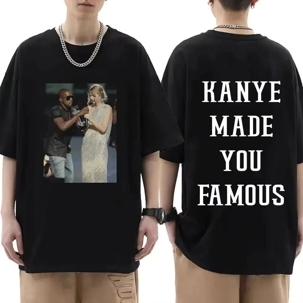 

Kanye Футболка Make You Famous Мужская Женская Принт Хлопковая Футболка Драма Канье Уэста Футболка с Коротким Рукавом Летние Футболки Оверсайз Топы XXXXXL чёрный