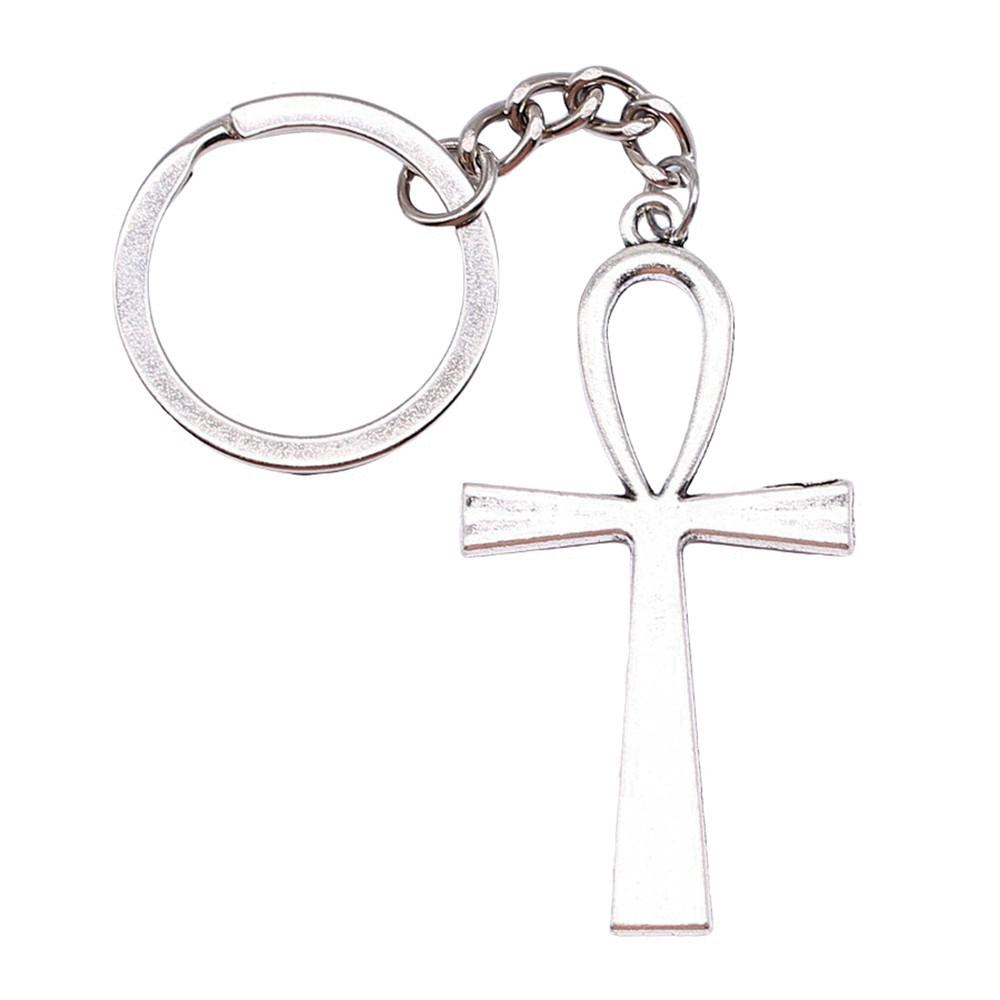 Portachiavi con Ciondolo Croce Ankh Amuleto Egiziano Portachiavi Anello 28mm