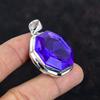 Fasetowany wisiorek z ametystu afrykańskiego, wisiorek z kamieniem szlachetnym, elegancka biżuteria, wisiorek ze srebra próby 925, ręcznie robiony wisiorek, prezenty dla niej, srebrna biżuteria