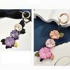Yousheng Keychain Pendant Imitation Leather Camellia Design Key Chain with Lobster Clasp Bag Charm Backpack Pendant