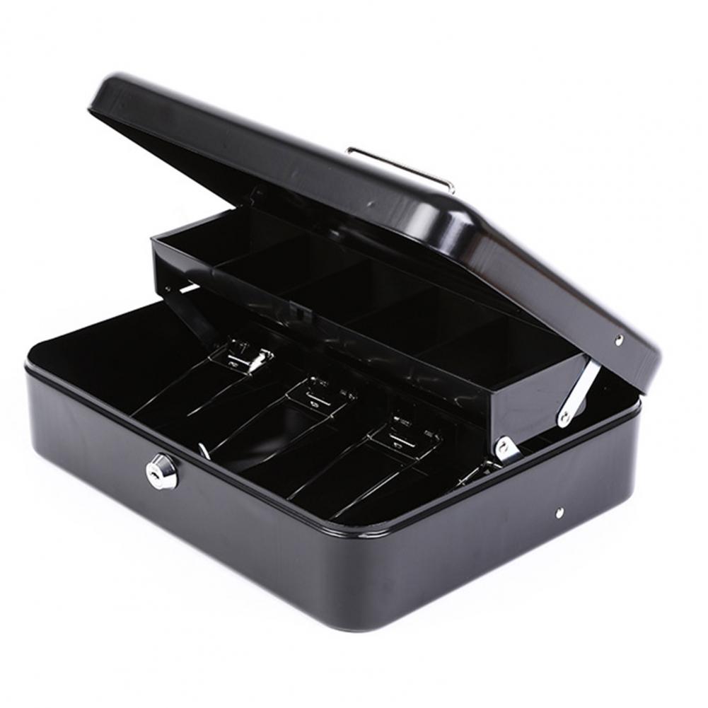 Cashier Box With 2 Keys Multi Money Trays Cantilever Design Locking Cash Box Coin Compartments Unbreakable Money Box
