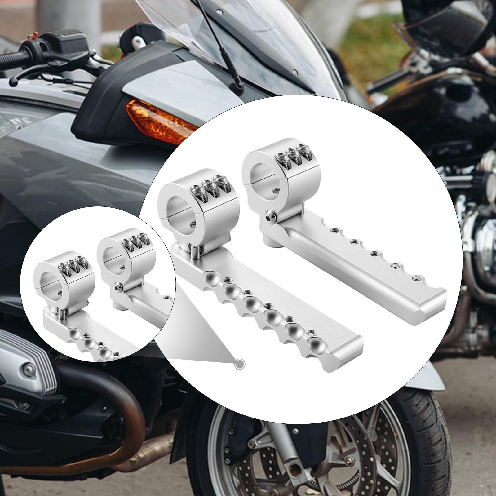 

2 Front Highway Footrests, Folding Clamps, Footrests with Mounting Clamp Kit for R1300GS серебряный