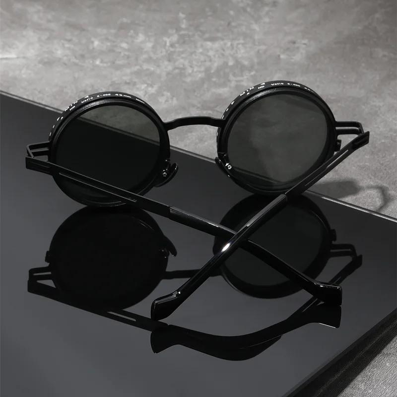 Brand Punk Polarized ND9 Adjustable Dimming Sun Glasses Men Women Round Sunglasses Men's Fishing Eyeglasses Outdoor Shades UV400