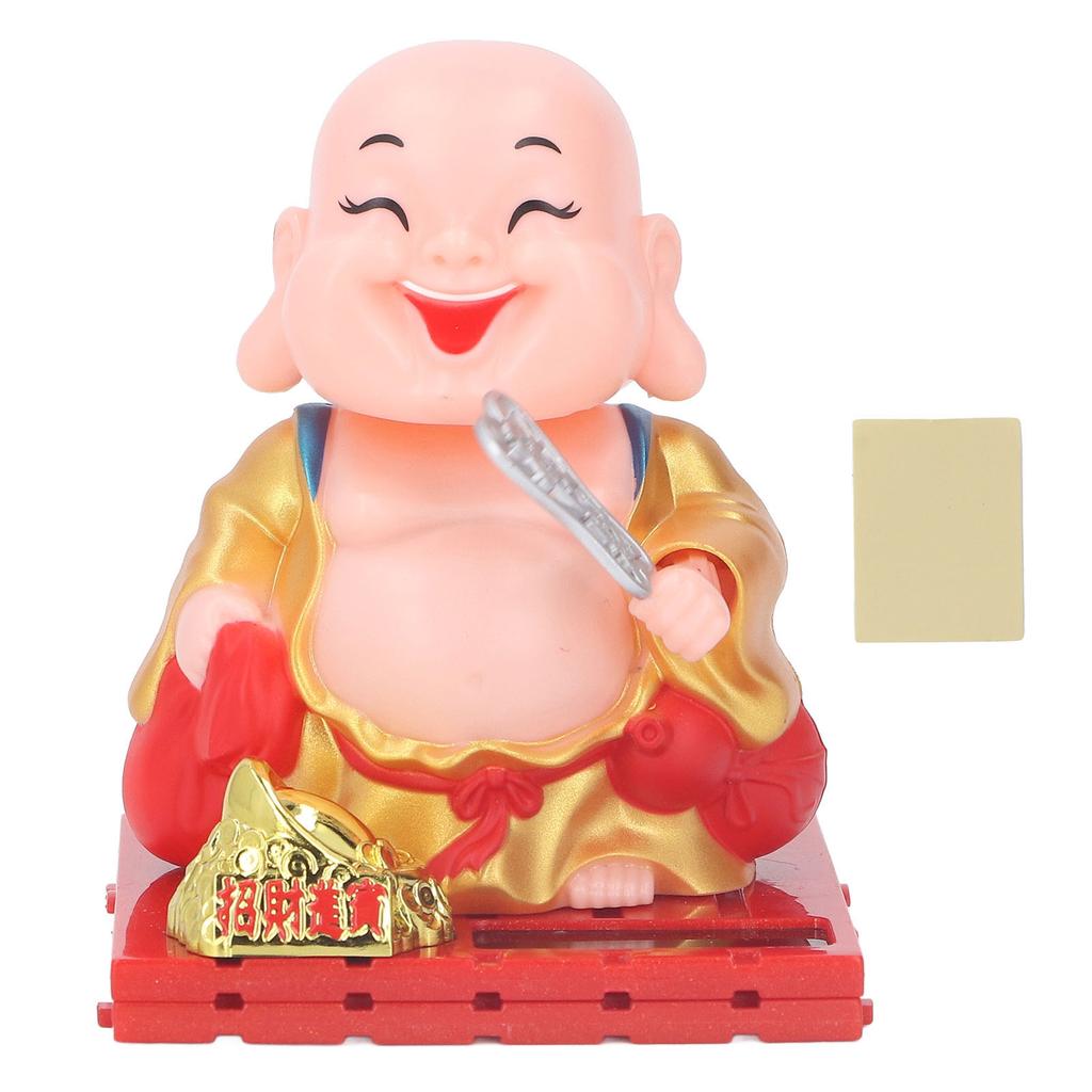 Monk Decoration with Solar Power Auto Shaking Hand Buddha Statue Figurine For Home Car Ornaments S