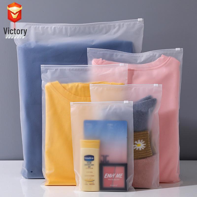 Frosted Zipper PE Plastic Storage Bag for Leggings, Clothing, Socks, and Underwear Frosted 20 Silk 10x15