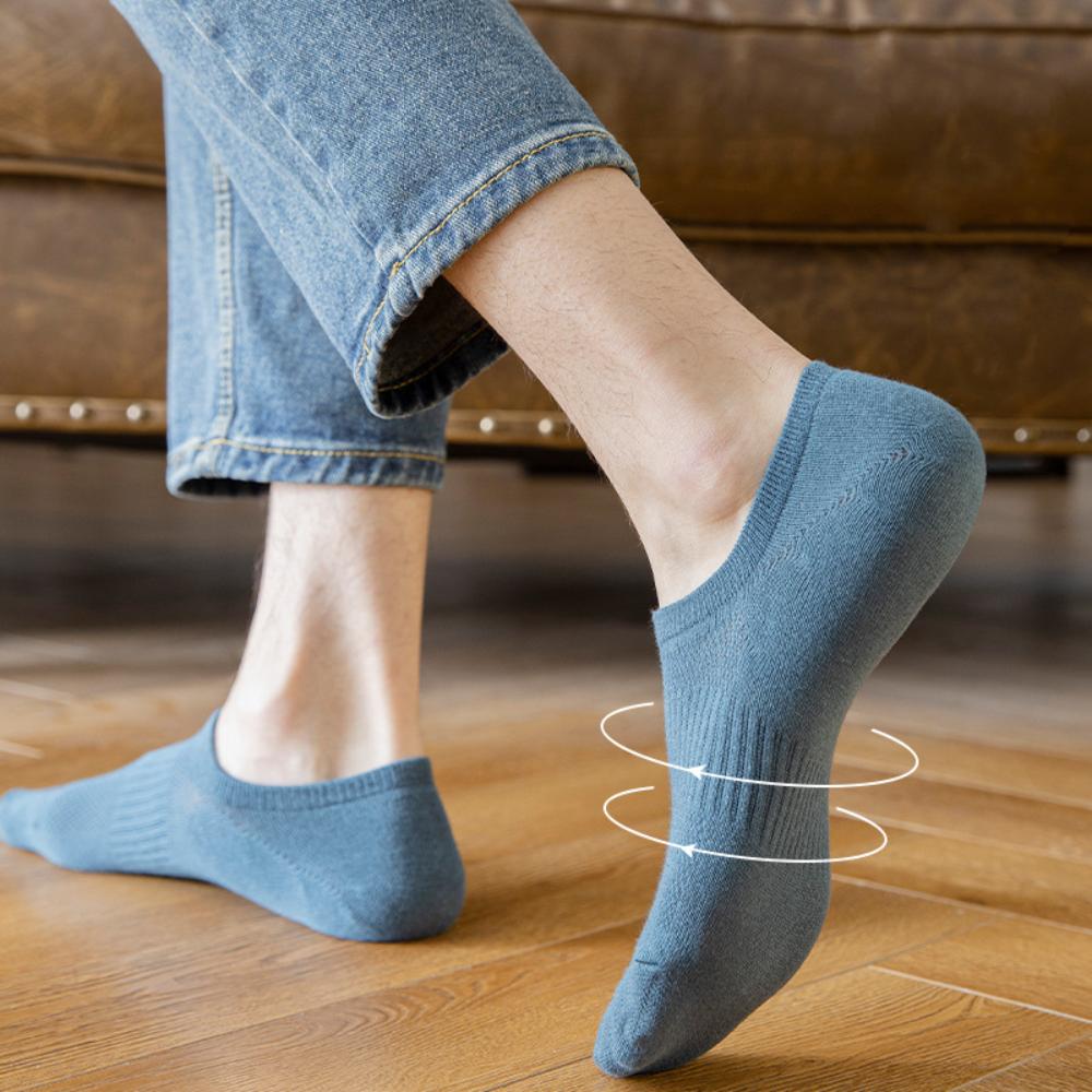 

Однотонные впитывающие пот спортивные носки, мужские хлопковые носки с низким вырезом, модные мужские носки