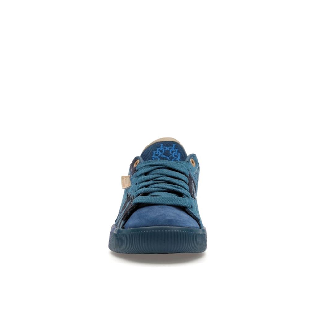 Dapper Dan x Puma Clyde Vintage Pre-Game Runway - Blaue Herren-Sneaker Blazing-Blue Lake-Blue 392082-01