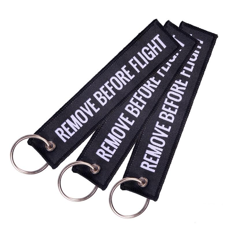 1 Piece Remove Before Flight Woven Key Ring Luggage Tag Label Red Chain Keychain For Aviation Gifts Keychain Fashion Jewelry