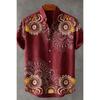Men's Linen Short Sleeve Shirt Fun Abstract Pattern Printed Shirt Hawaiian Vacation Outdoor Social Fishing Clothing for Men